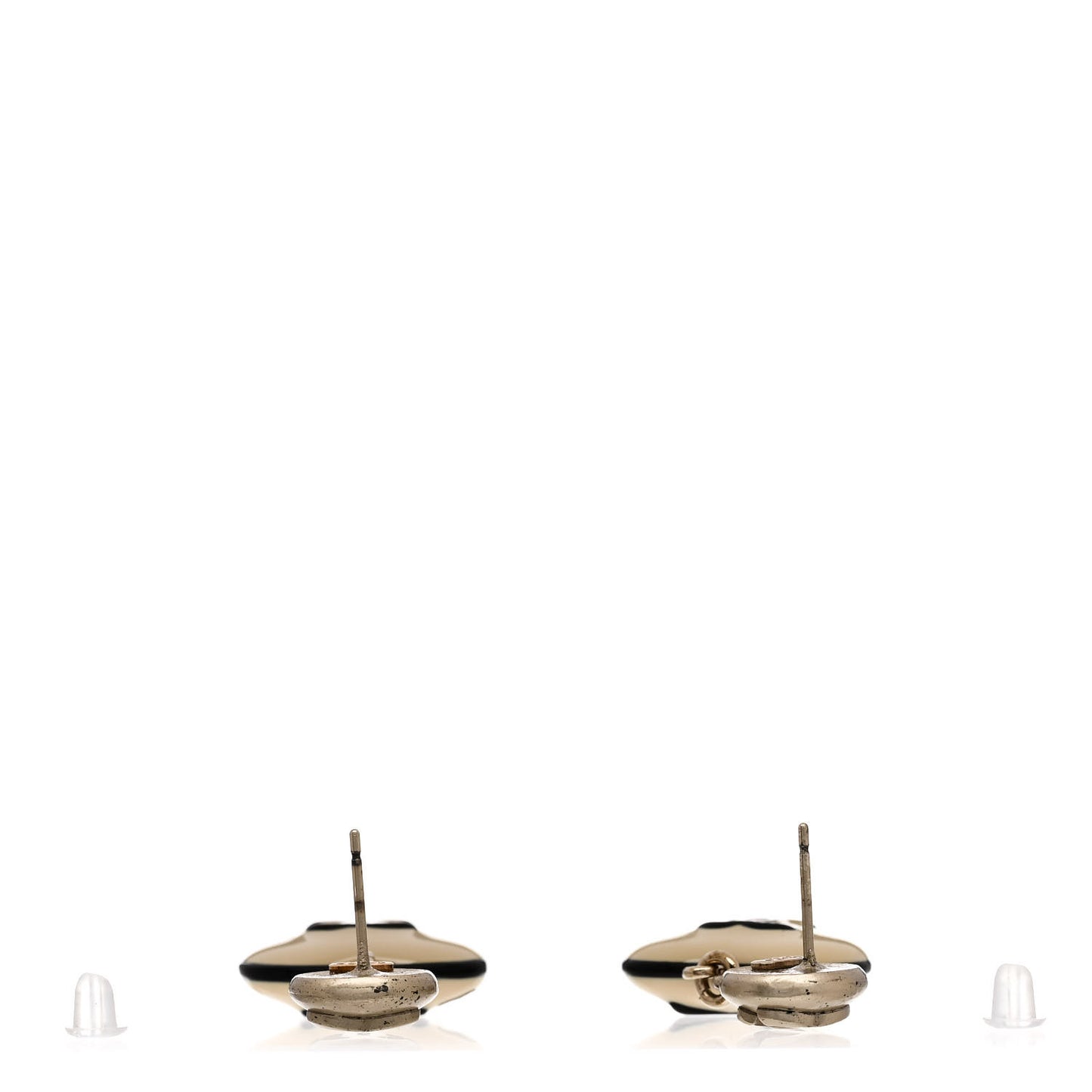 Pearl CC Heart Drop Earrings Gold