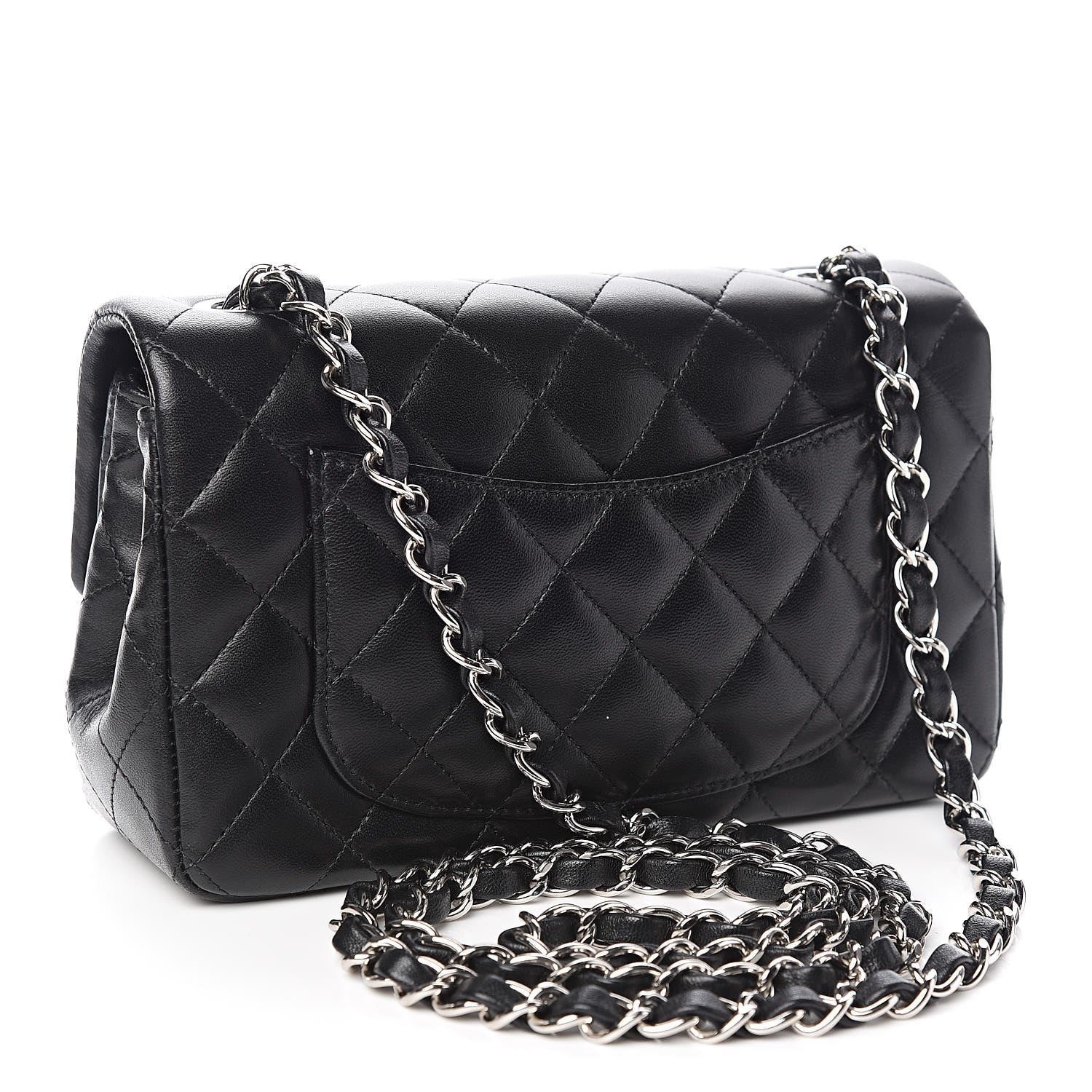 Chanel Lambskin Quilted Mini Rectangular Flap Black 3 of 12