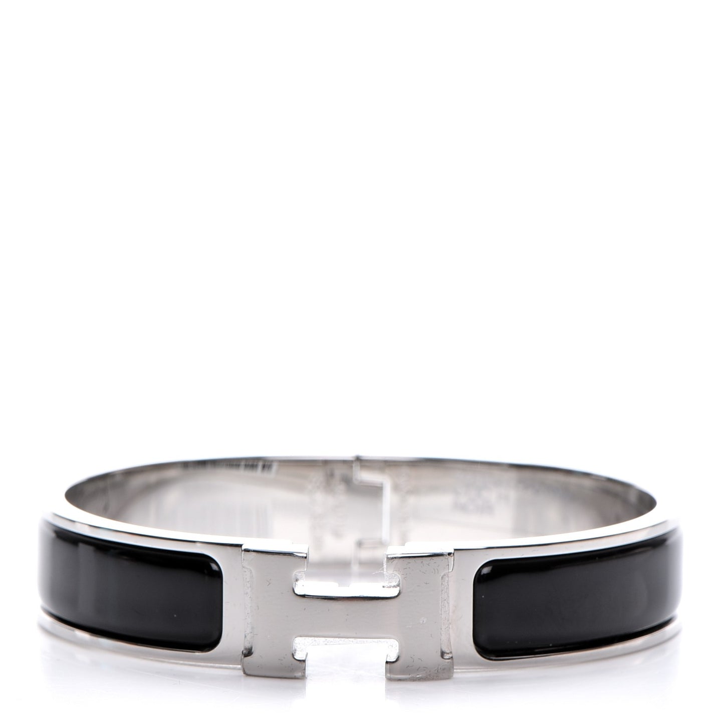 Enamel Narrow Clic Clac H Bracelet PM Black
