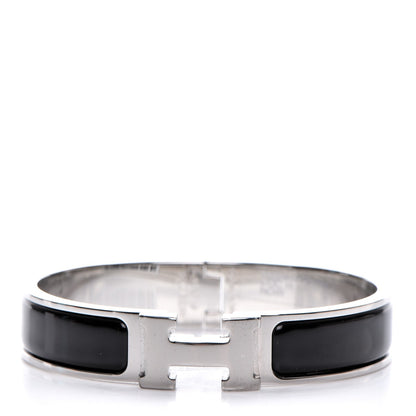Hermes Enamel Narrow Clic Clac H Bracelet PM Black 1 of 5