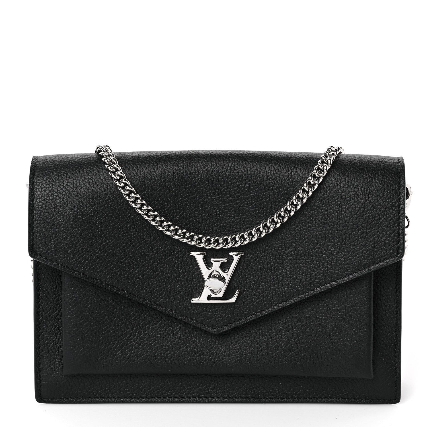 Louis Vuitton Soft Calfskin My Lockme Chain Pochette Black 2 of 8
