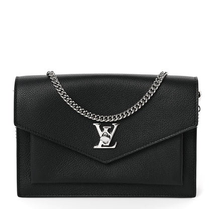 Louis Vuitton Soft Calfskin My Lockme Chain Pochette Black 2 of 8
