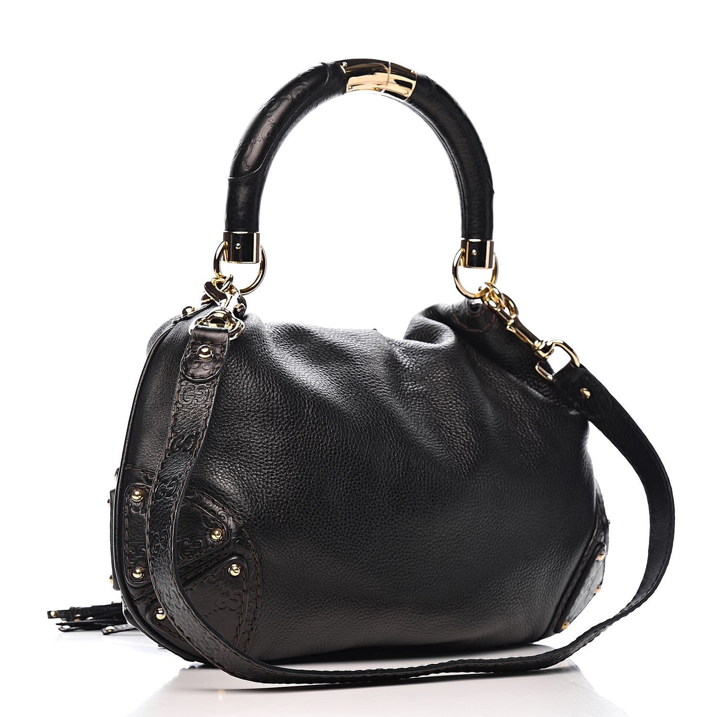 Calfskin Medium Indy Top Handle Hobo Black
