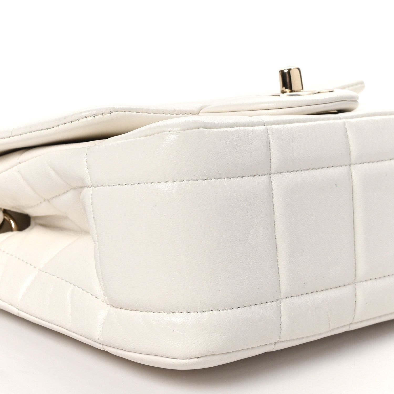 Chanel Lambskin Resin Crystal Square Quilted Monacoco Mini Square Flap White 9 of 10