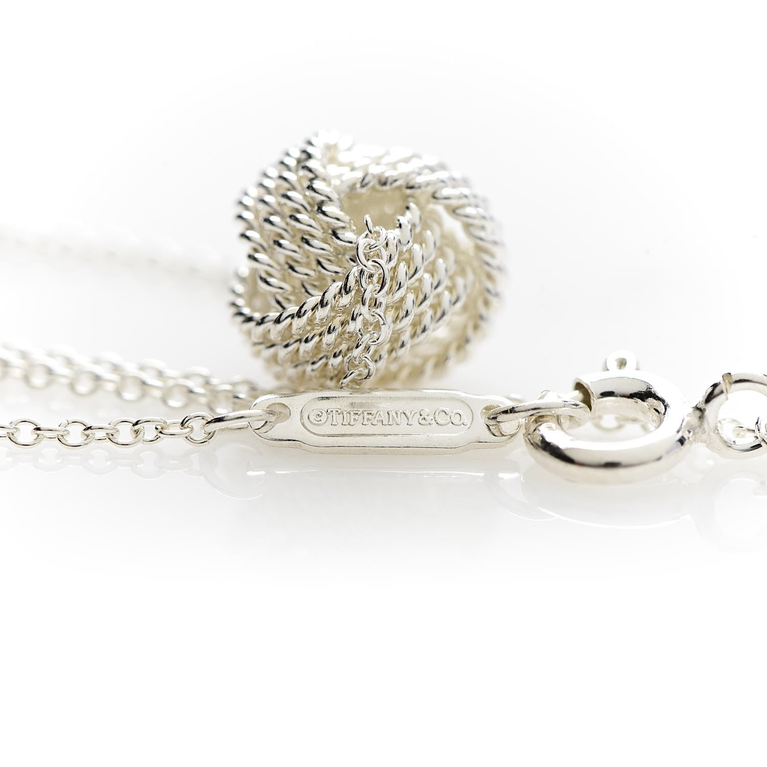 Tiffany Sterling Silver Twist Knot Pendant Necklace 6 of 7