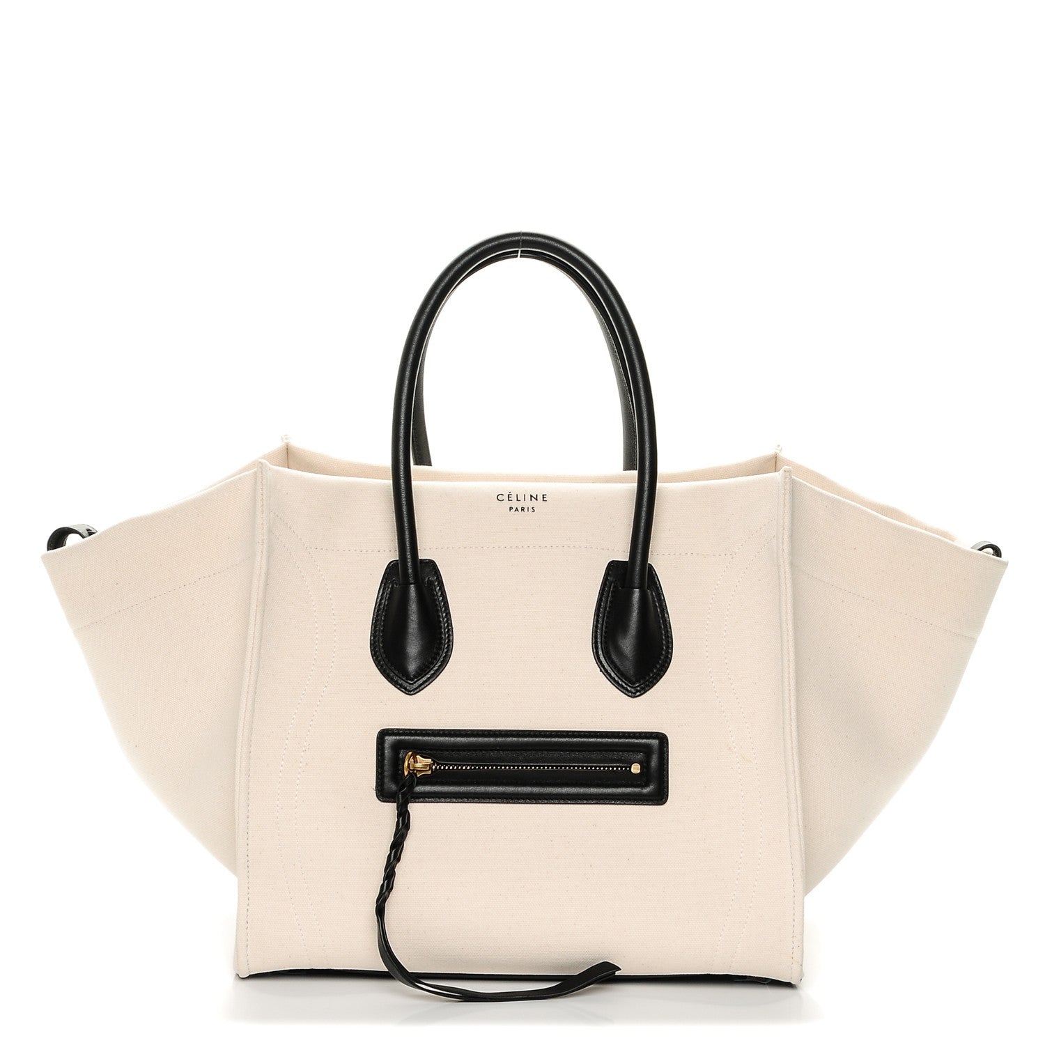 Celine Cotton Canvas Medium Phantom Luggage White 1 of 7