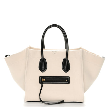 Celine Cotton Canvas Medium Phantom Luggage White 1 of 7