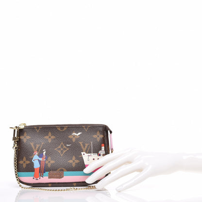 Louis Vuitton Monogram 2016 Christmas Animation Mini Pochette Accessories Rose Ballerine 2 of 7