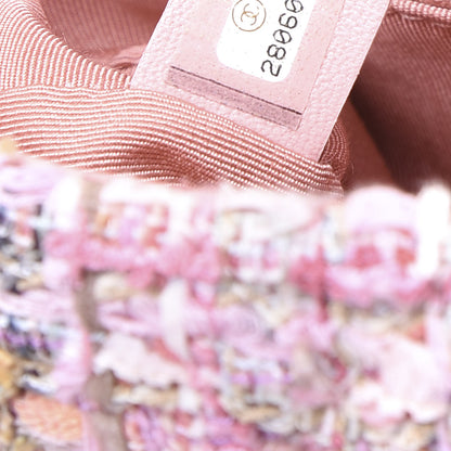 Chanel Tweed Mini Pearl Handle Flap Pink Beige Orange Ecru 6 of 9
