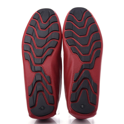 Gucci Calfskin Web Mens Driver Loafers 11 Red 6 of 11