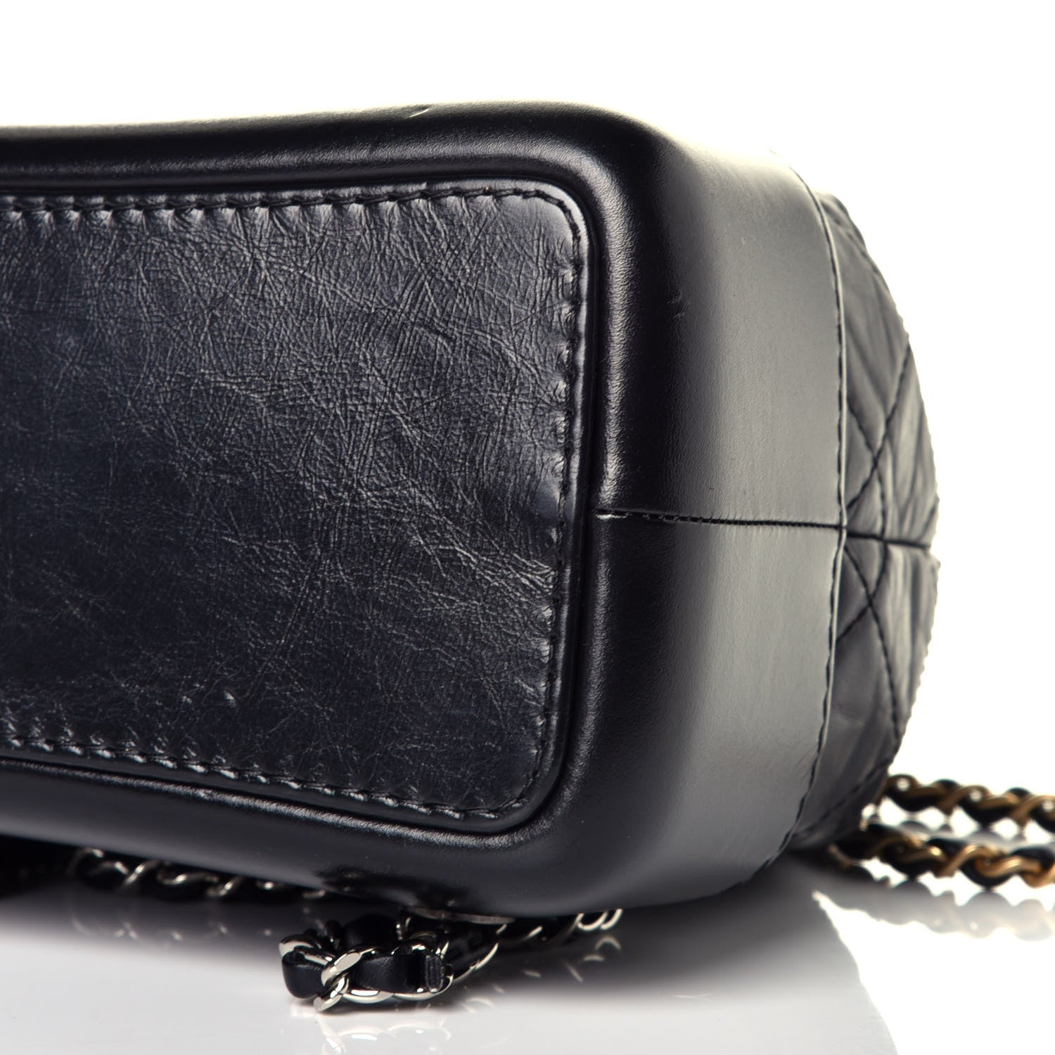 Chanel Aged Calfskin Quilted Small Gabrielle Backpack Black 6 of 12