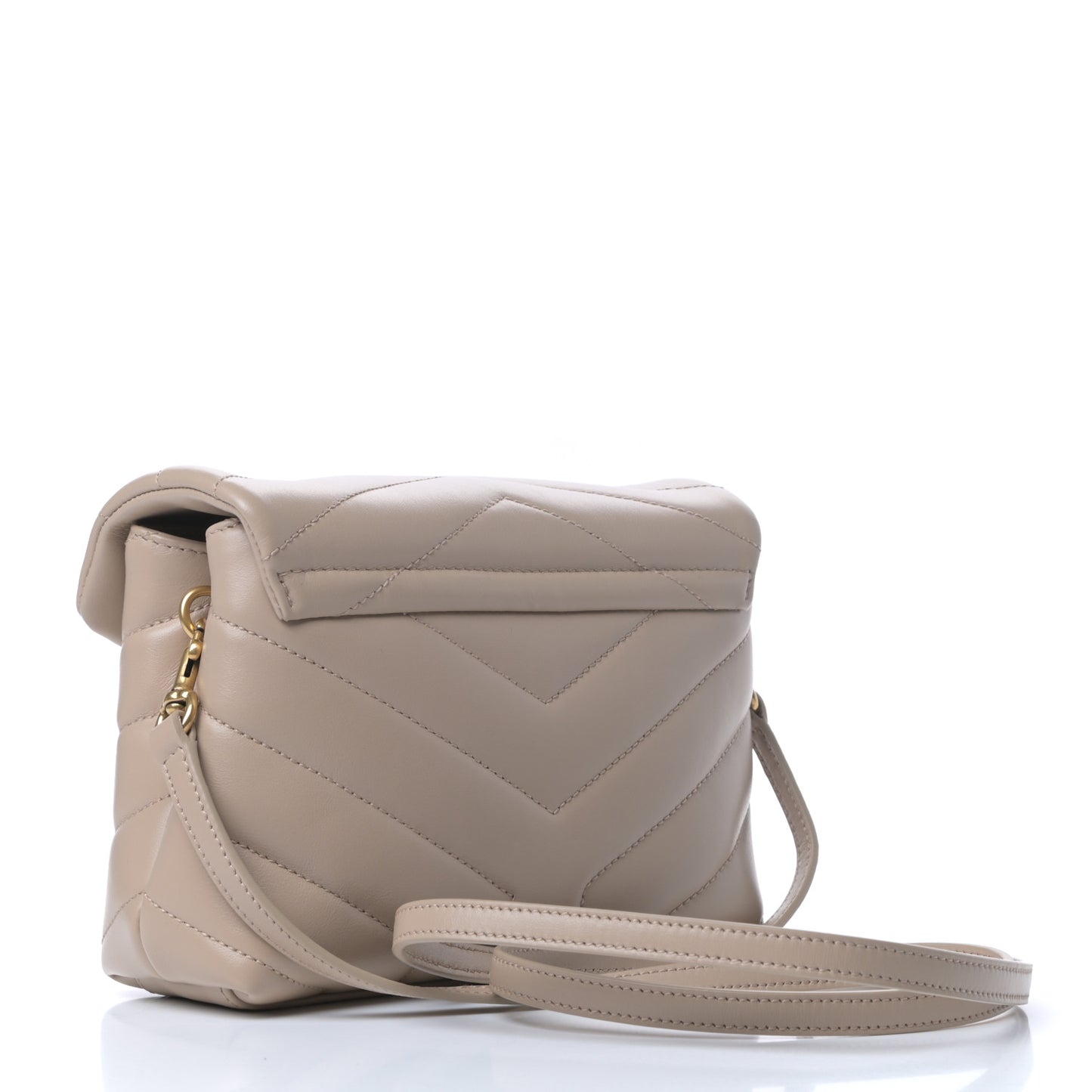 Calfskin Y Quilted Monogram Toy Loulou Crossbody Bag Dark Beige