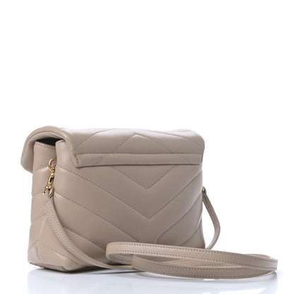 Saint Laurent Calfskin Y Quilted Monogram Toy Loulou Crossbody Bag Dark Beige 3 of 8