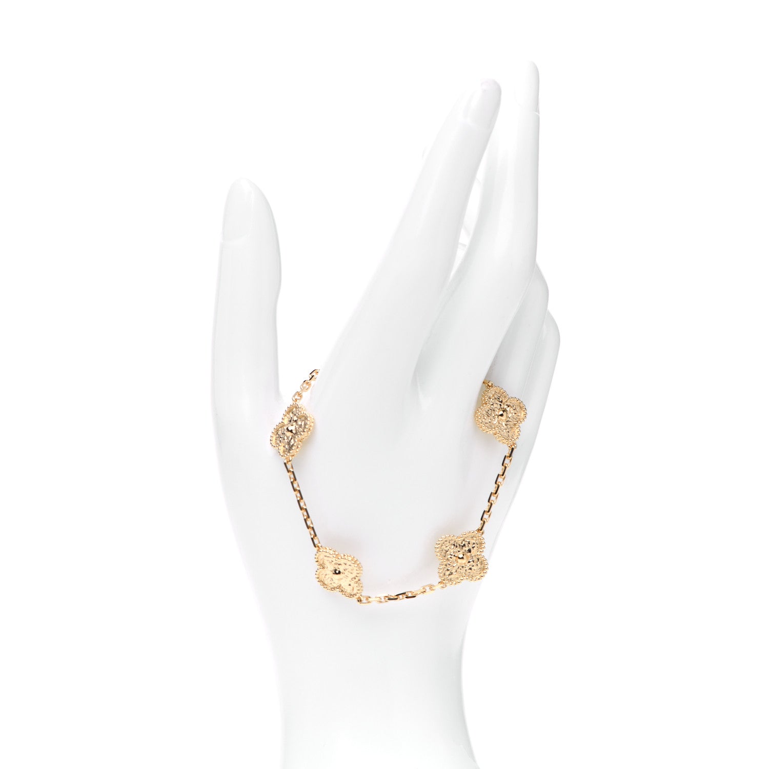 Van Cleef & Arpels 18K Yellow Gold 5 Motifs Vintage Alhambra Bracelet 2 of 6