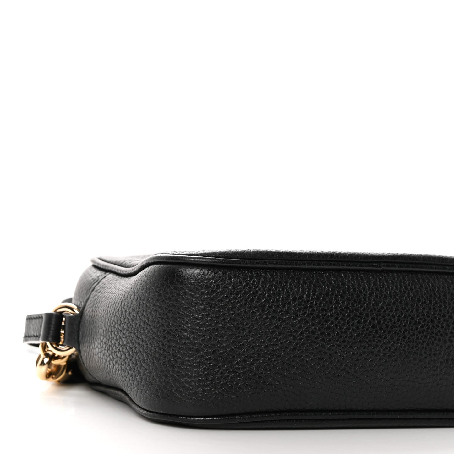 Pebbled Calfskin Small Soho Disco Bag Black