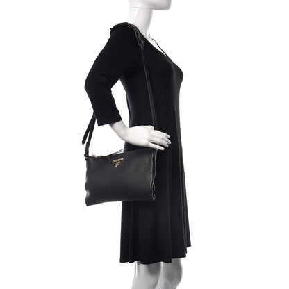 Prada Vitello Daino Crossbody Bag Black 2 of 8
