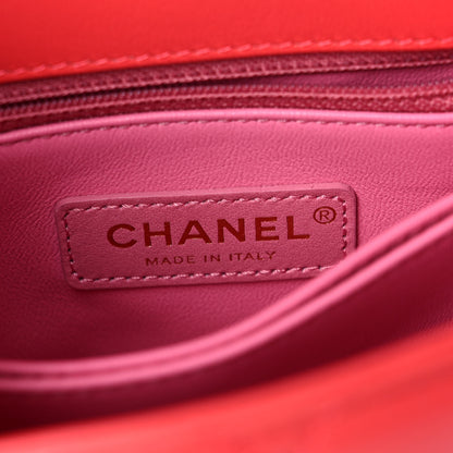 Chanel Goatskin Quilted Rainbow Extra Mini Coco Handle Flap Red 5 of 9