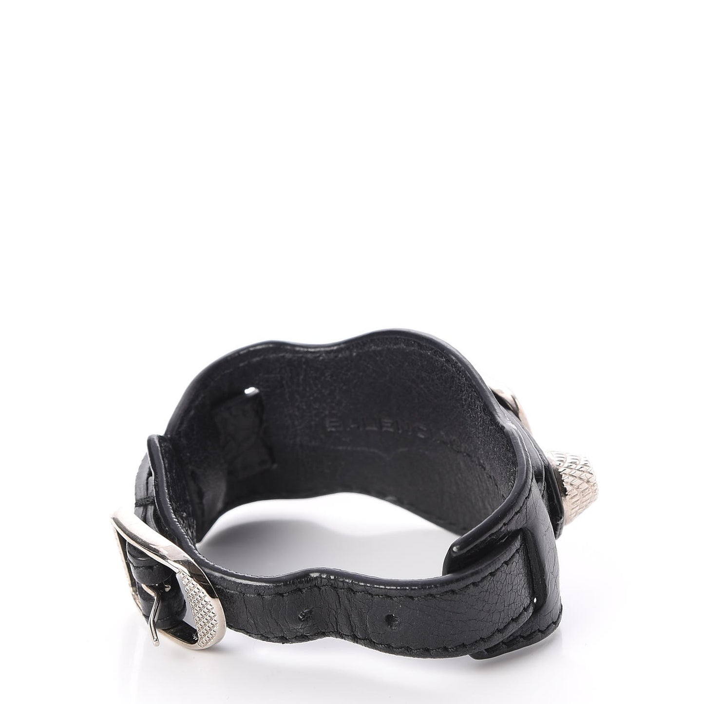 Agneau Arena Giant 12 Silver Hardware Bracelet Black