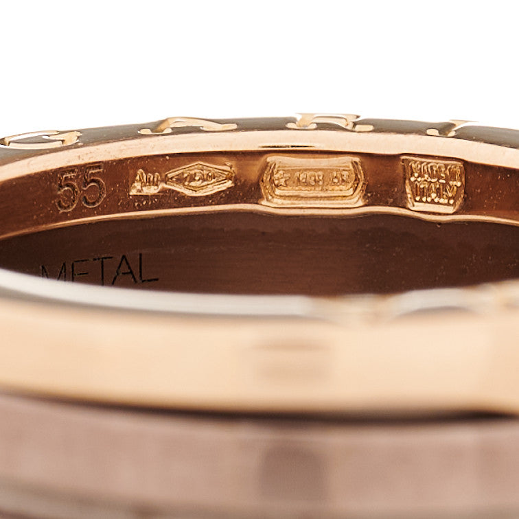 18K Rose Gold Bronze Cermet B.Zero1 Roma Four-Band Ring 55 7.25