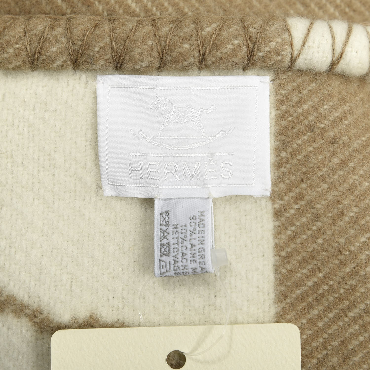 Hermes Wool Cashmere Adada Avalon Baby Blanket Noisette 2 of 2
