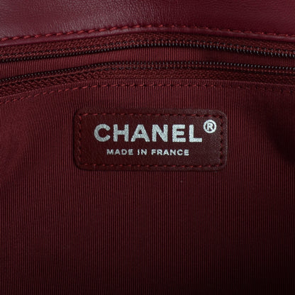 Chanel Lambskin Surpique Chevron Medium Single Flap Dark Red 6 of 8