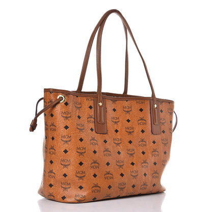 MCM Visetos Medium Liz Reversible Shopper Tote Cognac 6 of 22