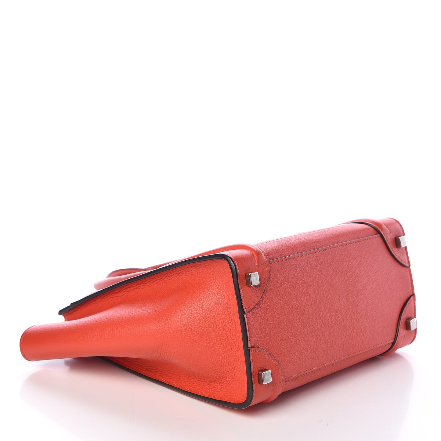Drummed Calfskin Micro Luggage Vermillion