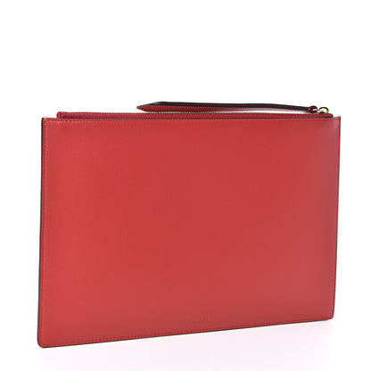 Gucci GG Supreme Monogram Bosco Patch Zip Pouch Beige Malva Hibiscus Red 3 of 7