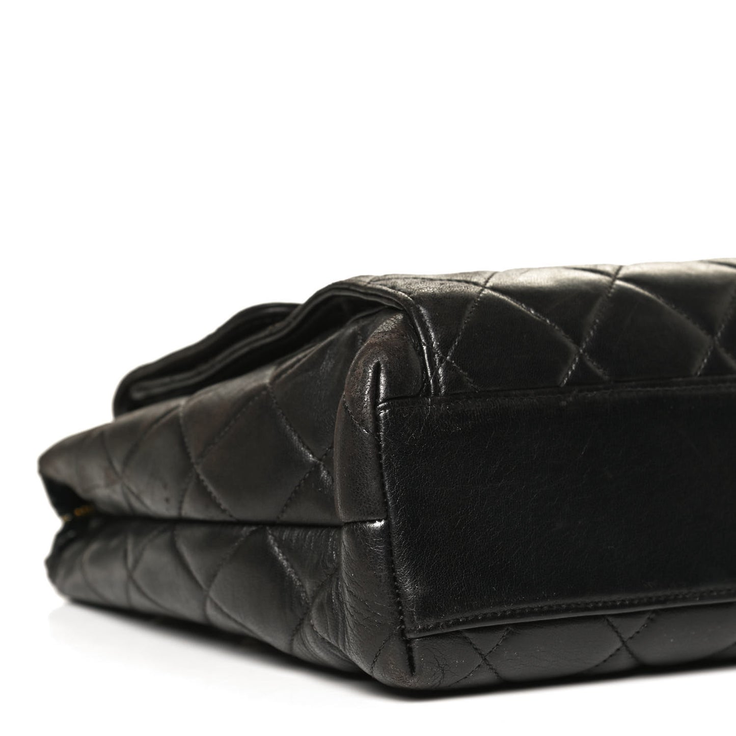 Lambskin Quilted Flap Shoulder Bag Black
