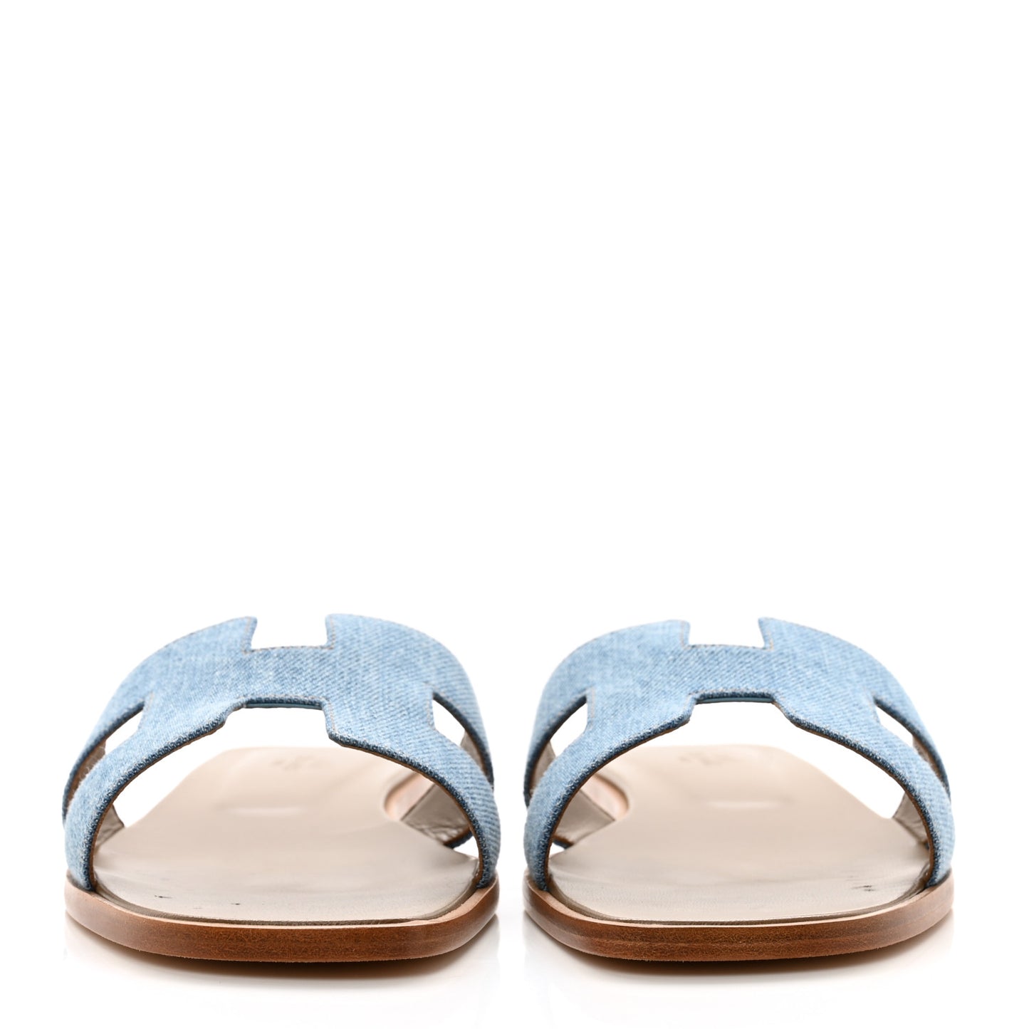 Denim Canvas Oran Sandals 41 Bleu Clair