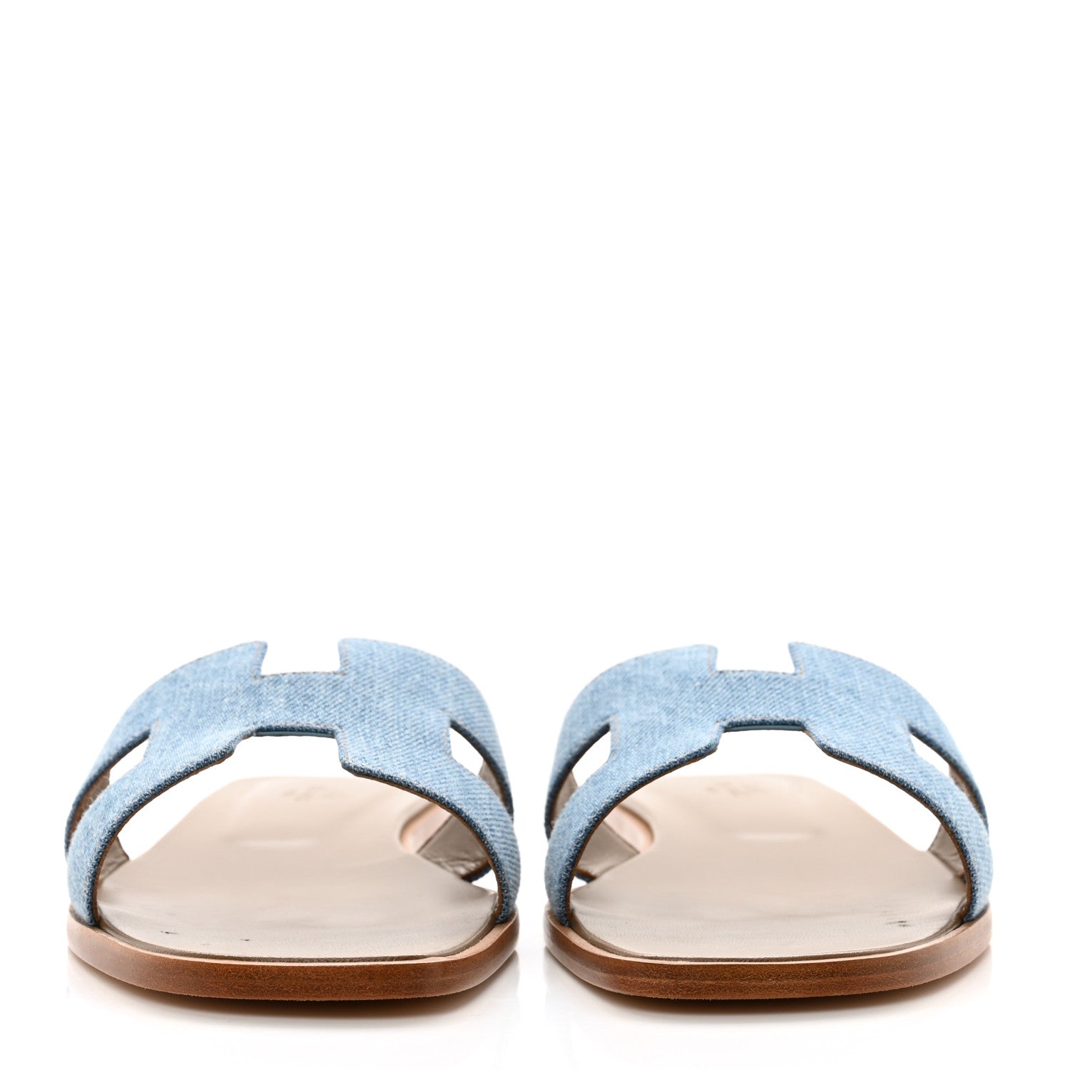 Hermes Denim Canvas Oran Sandals 41 Bleu Clair 2 of 9