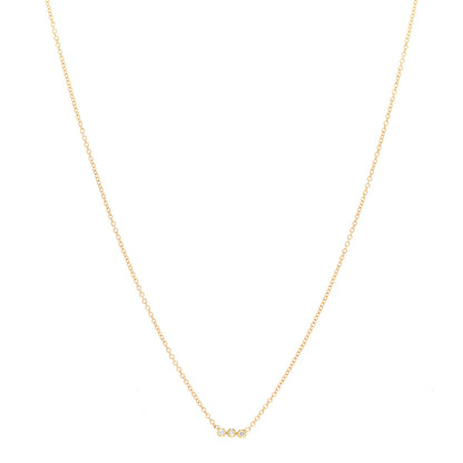 Jennifer Meyer 18K Yellow Gold Diamond 3 Diamond Pendant Necklace 1 of 5