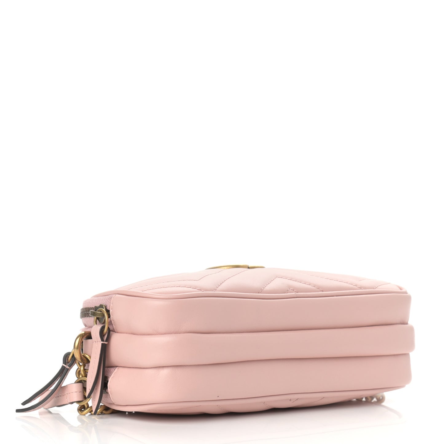 Calfskin Matelasse Mini GG Marmont Chain Crossbody Bag Perfect Pink