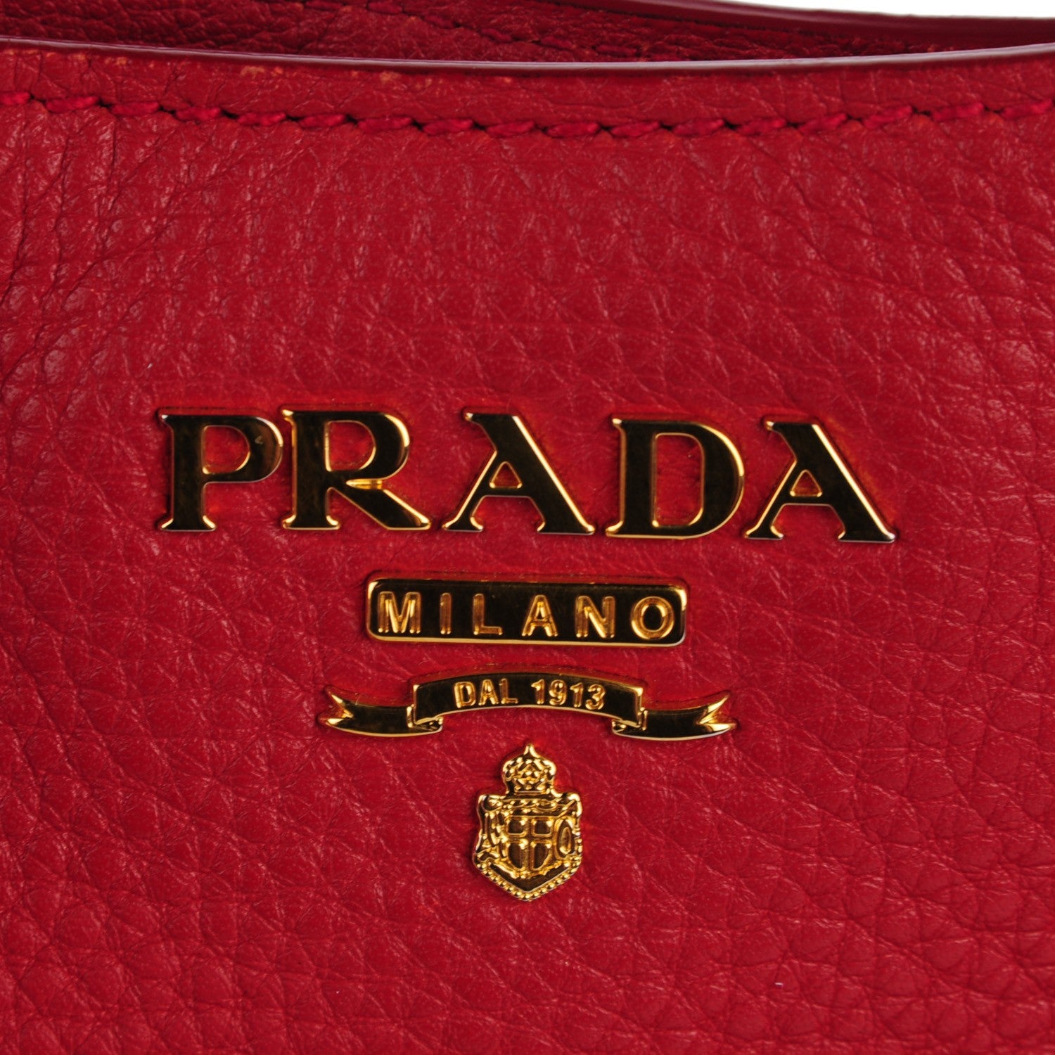 Prada Vitello Daino Side Pocket Tote Rosso 6 of 10