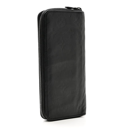Louis Vuitton Calfskin Monogram Shadow Vertical Zippy Wallet Black 2 of 7