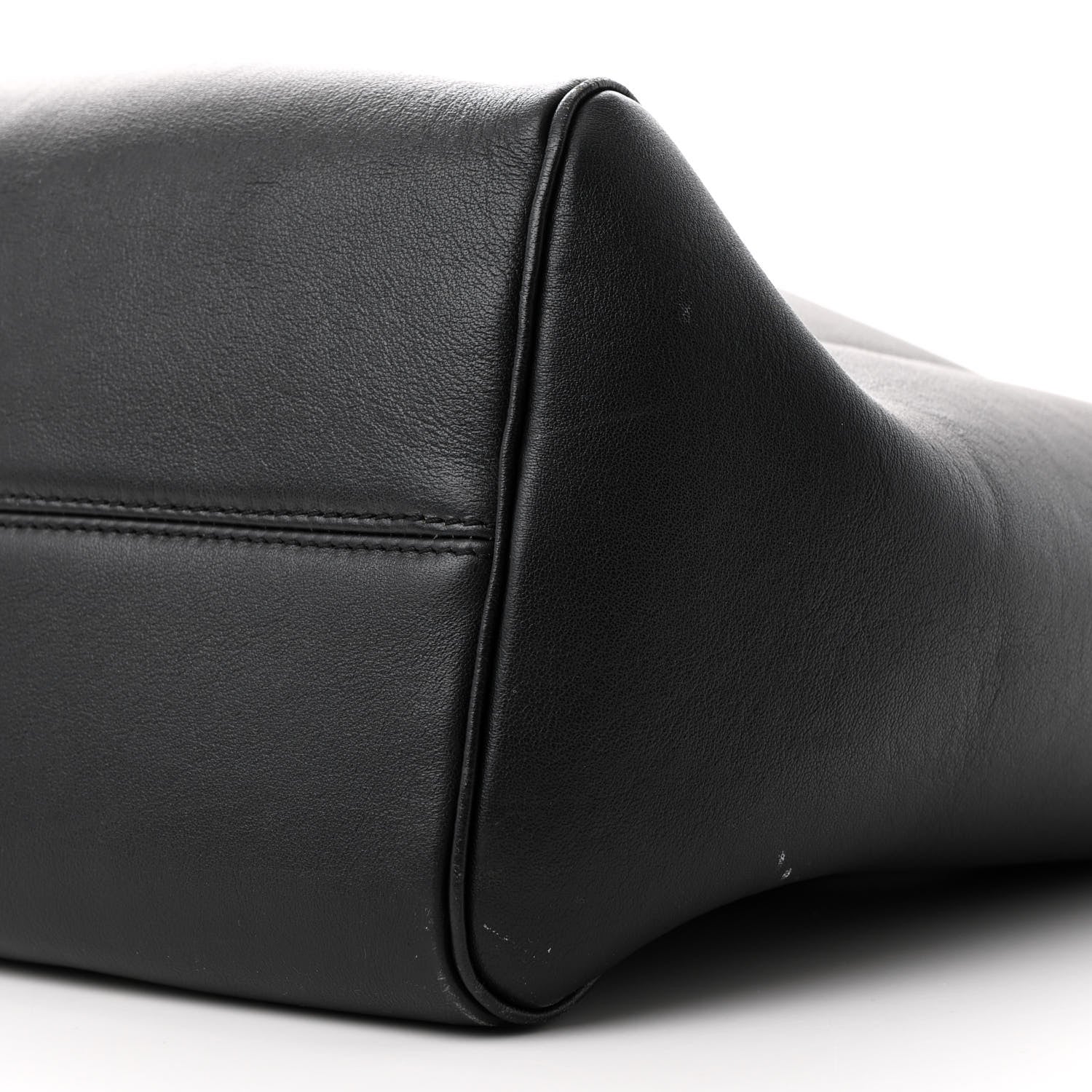Celine Smooth Calfskin Cuir Triomphe Cabas Drawstring Black 10 of 11