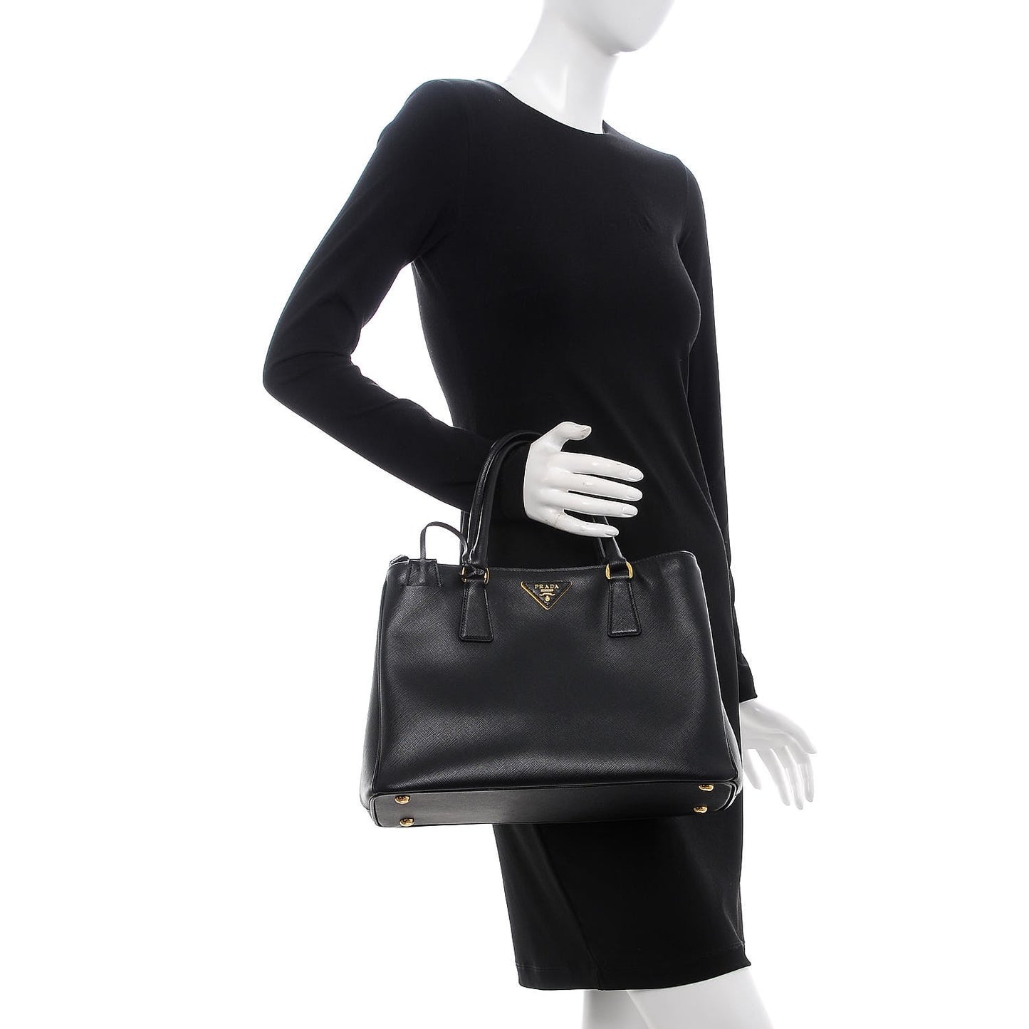 Saffiano Lux Medium Tote Nero Black