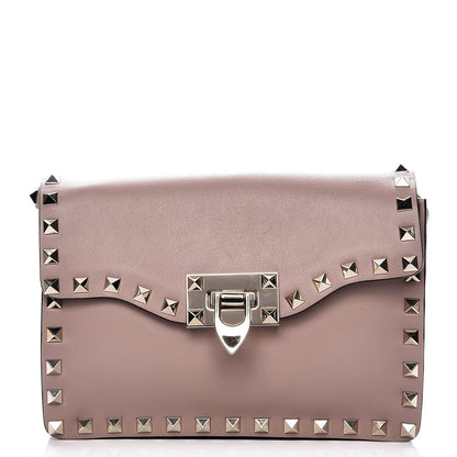 Valentino Garavani Vitello Rockstud Shoulder Flap Bag Poudre 1 of 7