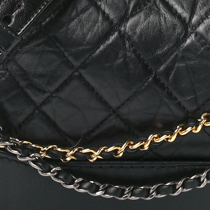 Chanel Aged Calfskin Quilted Small Gabrielle Logo Hobo Black 8 of 11