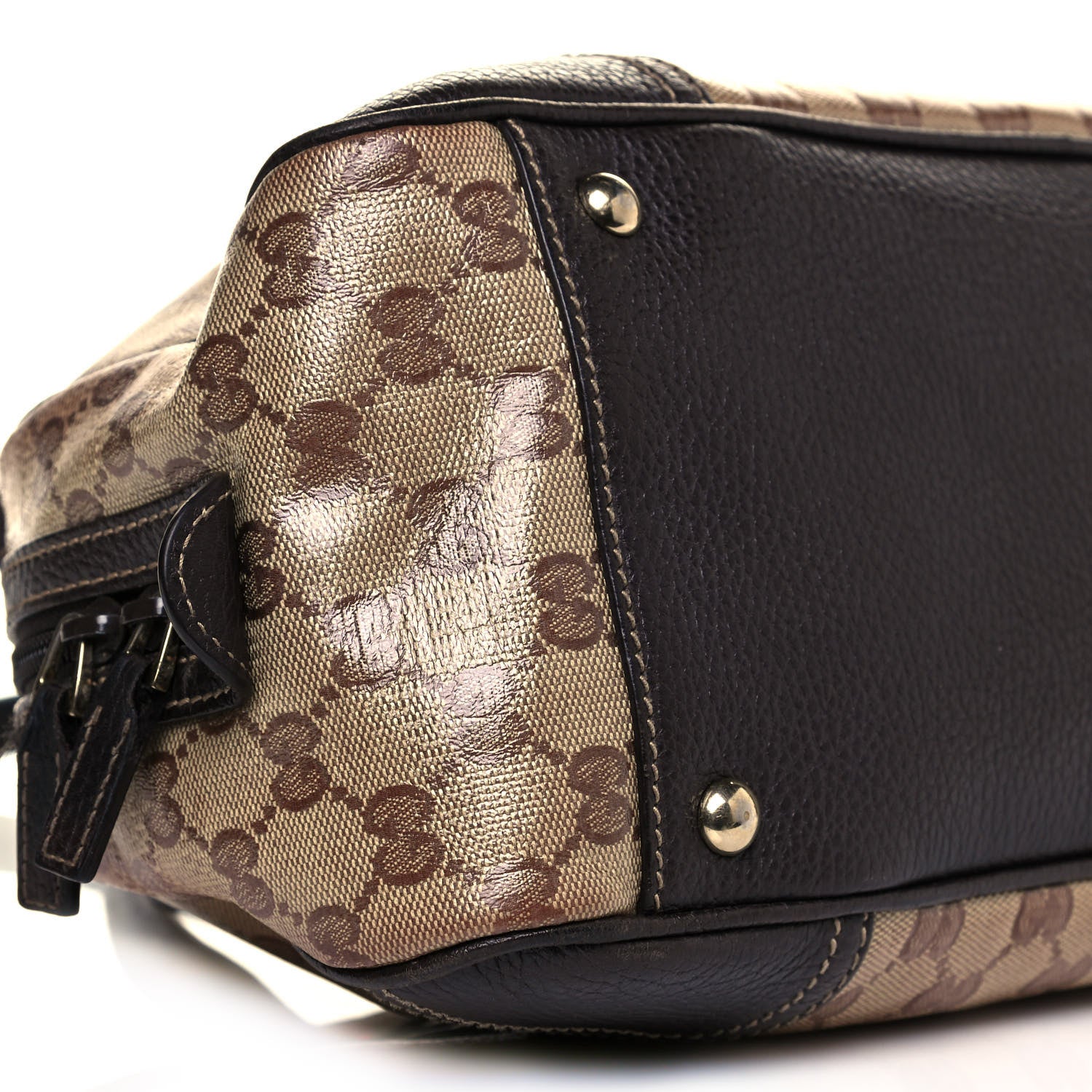 Gucci Crystal Monogram Web Princy Boston Brown 7 of 11