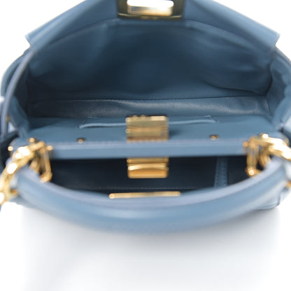 Fendi Nappa Mini Peekaboo Iconic Satchel Blue 4 of 8