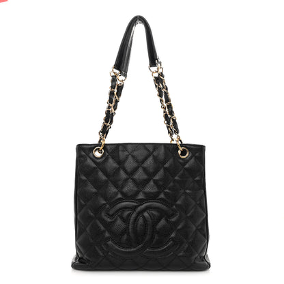 Chanel Caviar Quilted Petit Shopping Tote PST Black 1 of 11