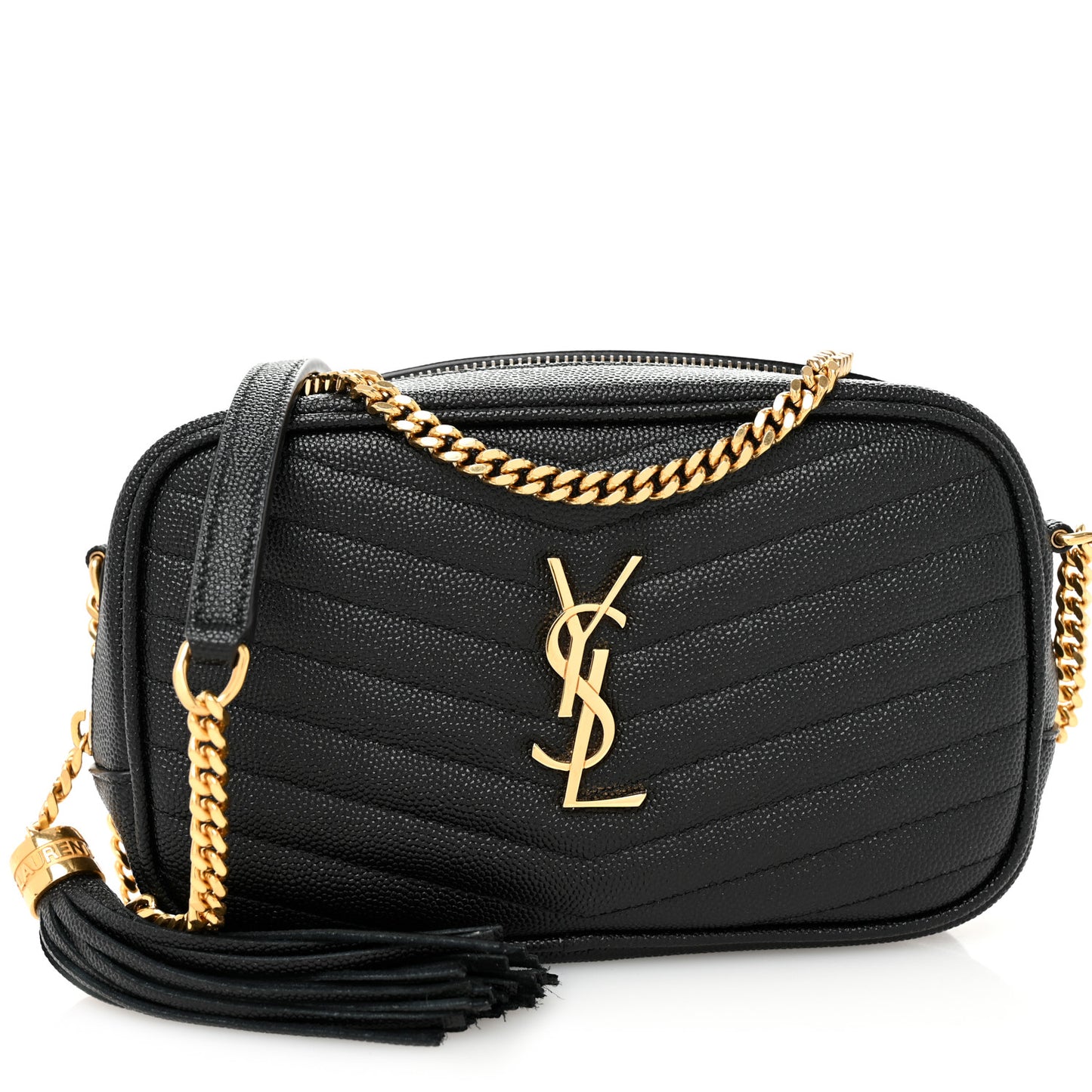 Grain De Poudre Matelasse Monogram Mini Lou Camera Bag Black