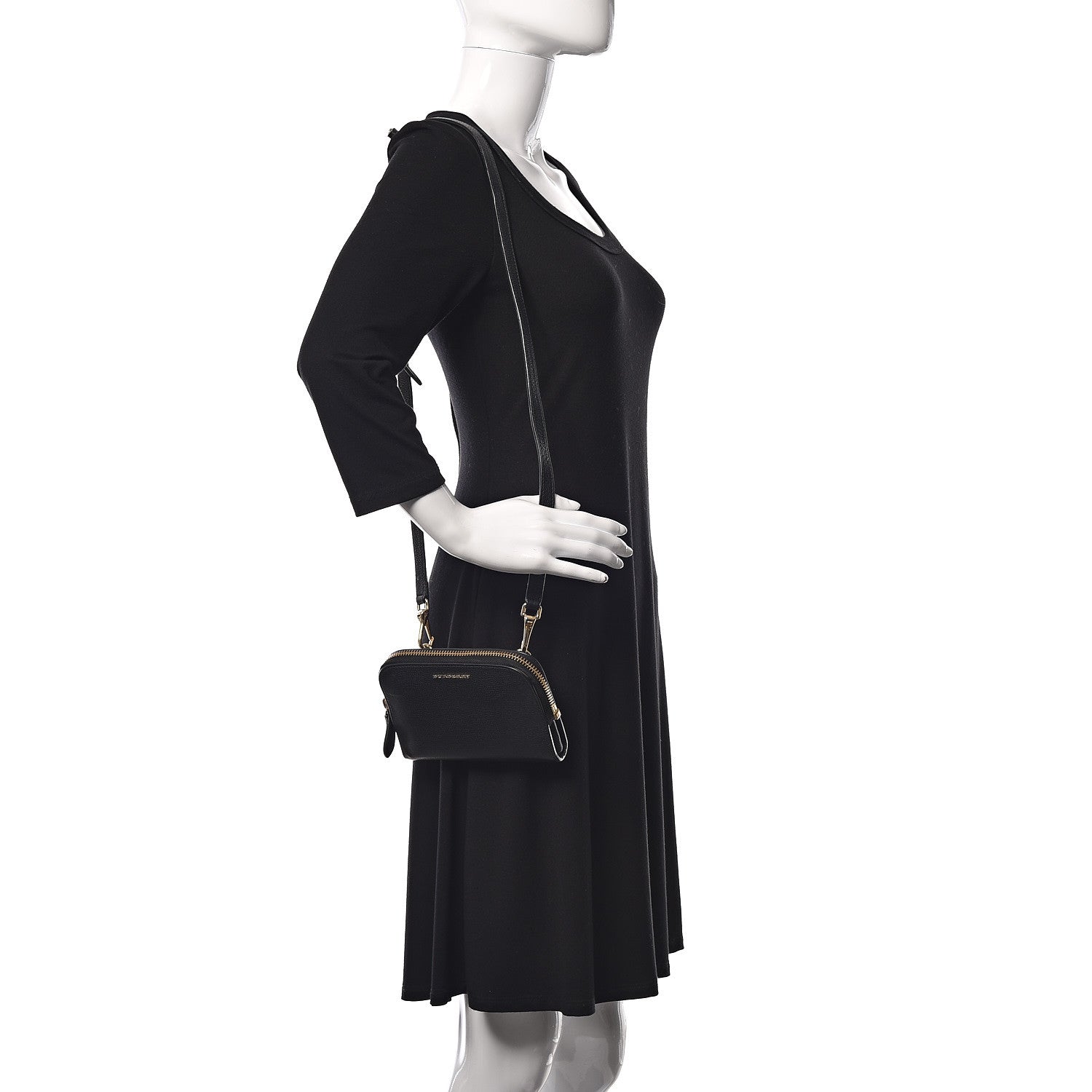 Burberry Grain Calfskin Small Crossbody Bag Black 2 of 12
