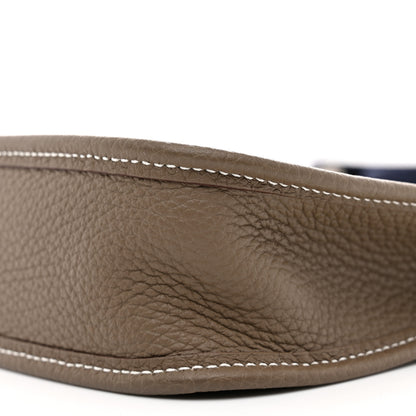 Hermes Taurillon Clemence Amazone Evelyne TPM Etoupe Bleu Indigo 10 of 11