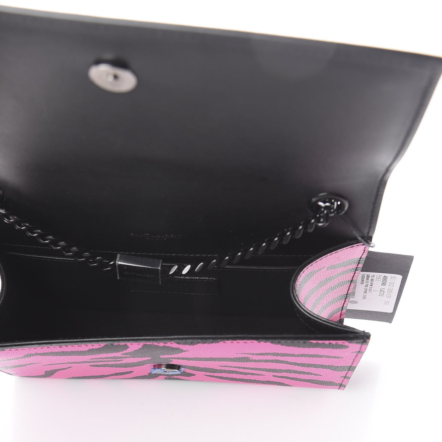 Grain De Poudre Zebra Print Small Monogram Kate Satchel Fuxia Black