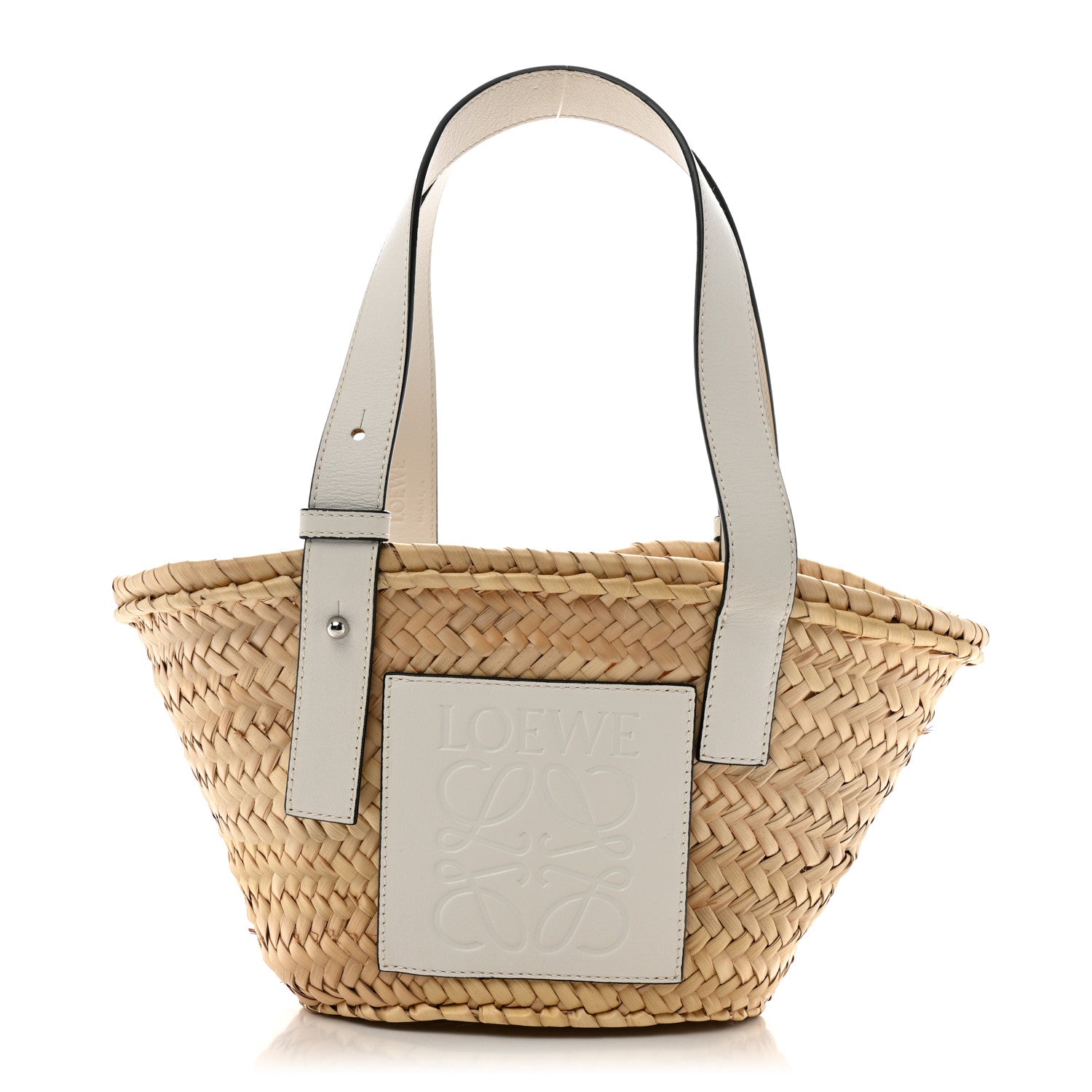 Loewe Raffia Mini Basket Tote Bag Natural White 1 of 13