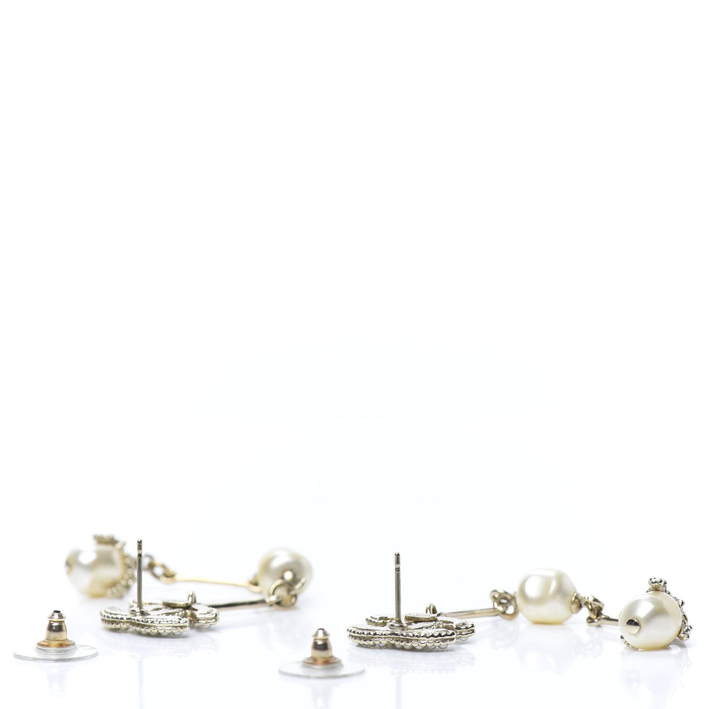 Pearl CC Drop Earrings Gold