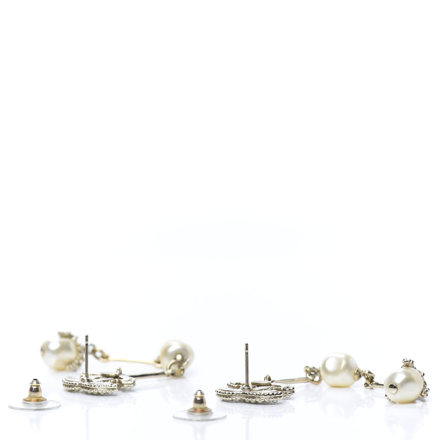 Chanel Pearl CC Drop Earrings Gold 3 of 5