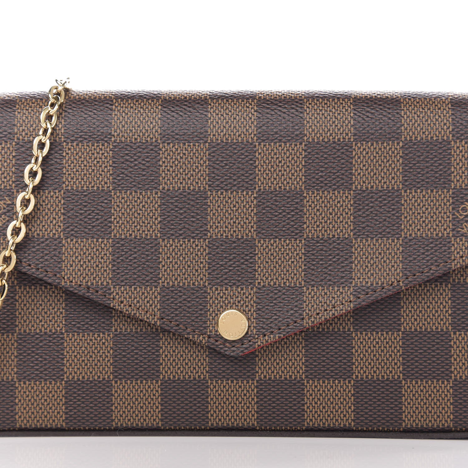 Louis Vuitton Damier Ebene Pochette Felicie Chain Wallet 17 of 18